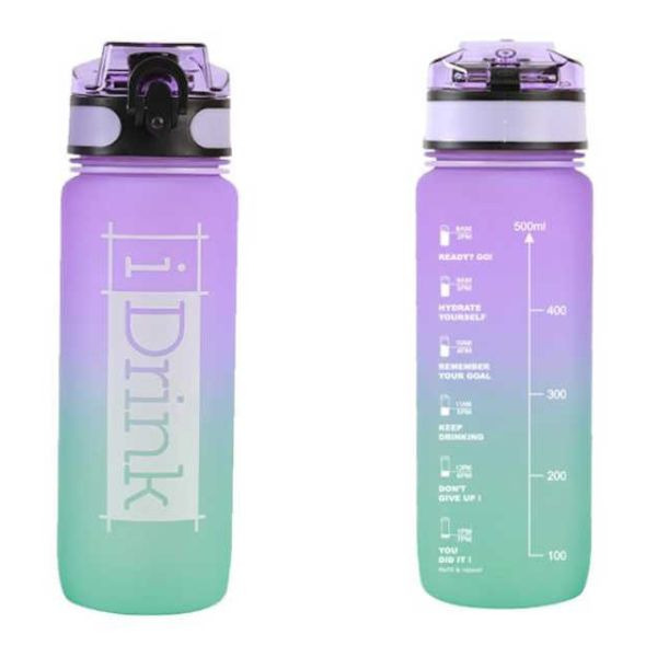 BOTELLA 750ML VIOLETA Y VERDE AZULADO TR